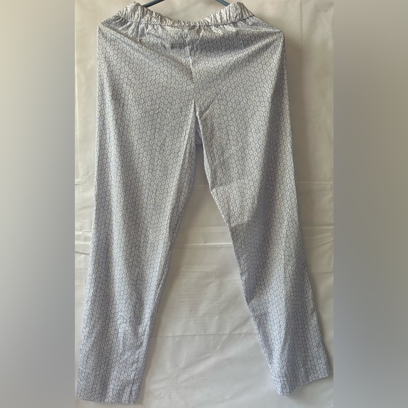 Whyci Milano Womens Printed Elastic Waist Slim Trouser Pants Blue White Sz IT 40 - Picture 3 of 7